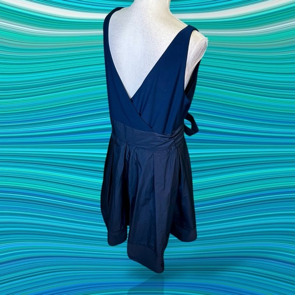 NWT Lauren Ralph Lauren ‘Taffeta-Skirt Dress’ in “Lighthouse Navy” Plus Size 16 - Picture 7 of 16